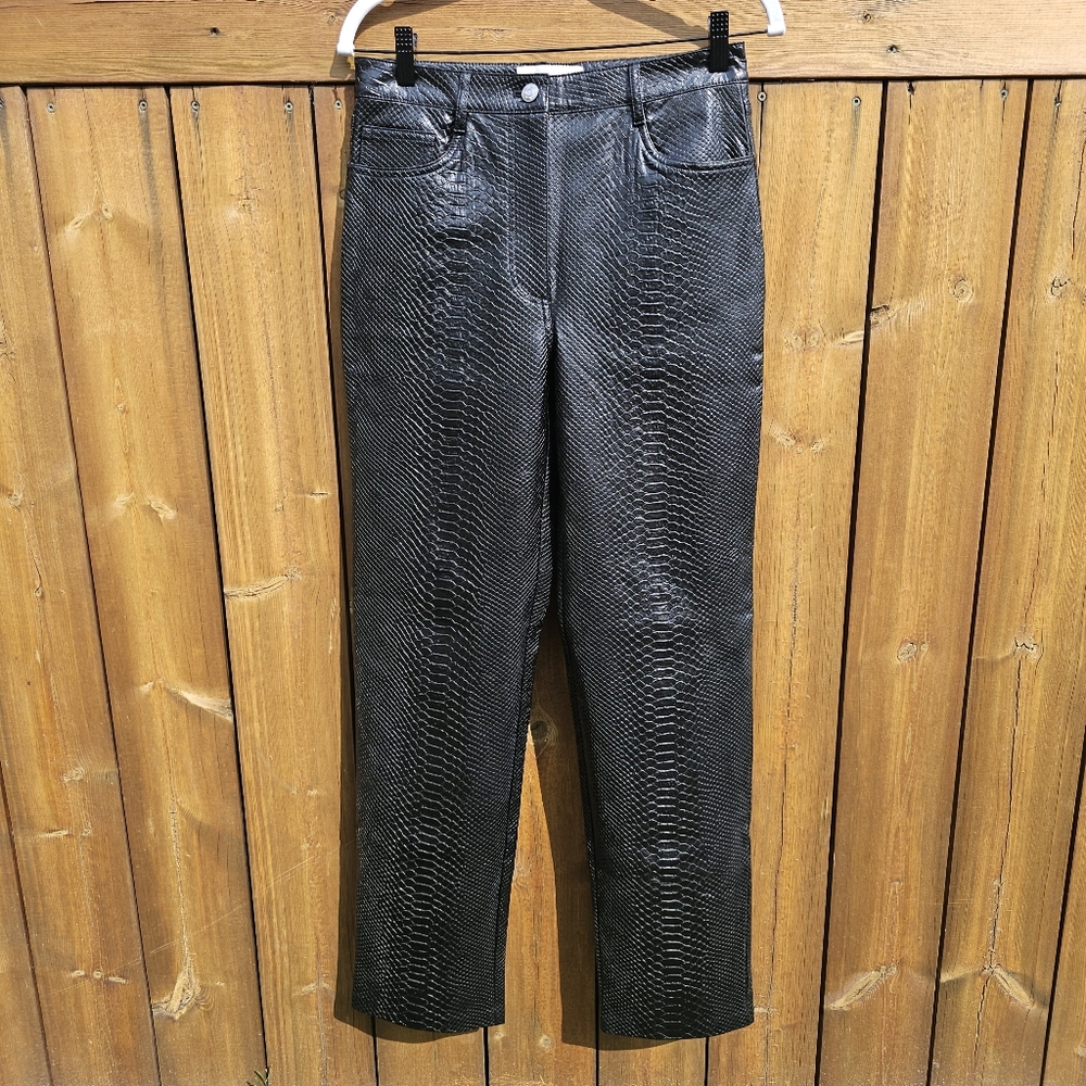 NWT "The Melina" by Wilfred Black Faux Snakeskin Pants